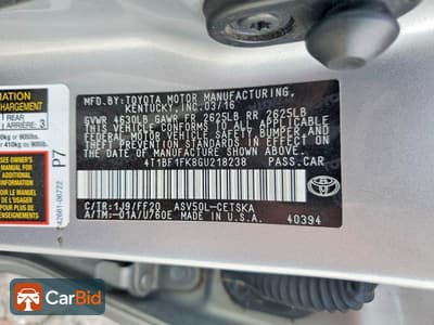 2016 TOYOTA CAMRY SE, фото 12