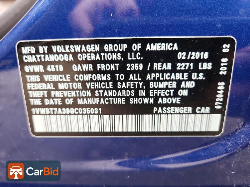 2016 VOLKSWAGEN PASSAT SE, фото 13
