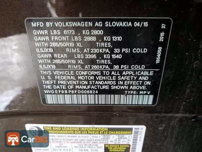 2015 VOLKSWAGEN TOUAREG V6, фото 13
