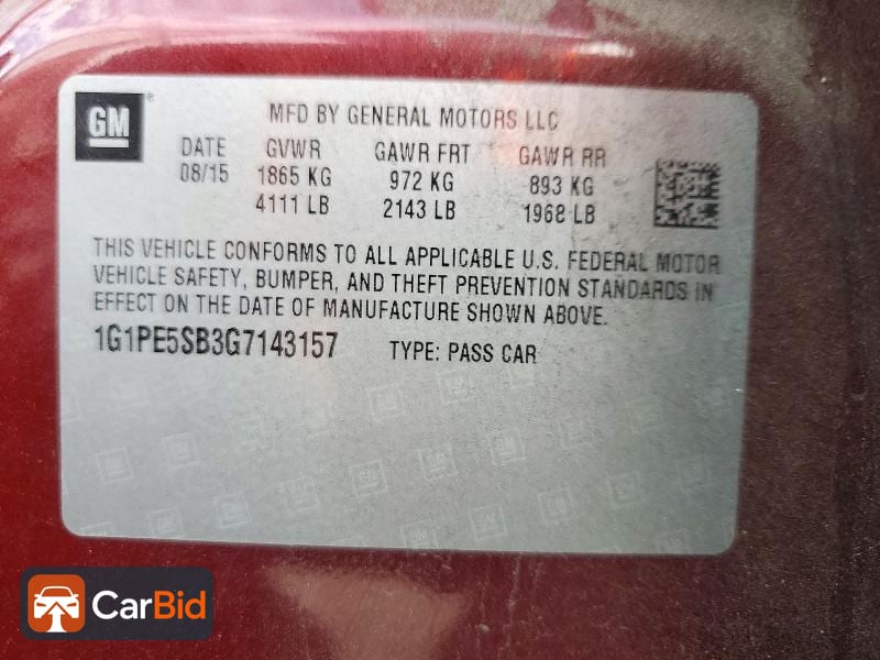 2016 CHEVROLET CRUZE LIMITED LT, фото 12