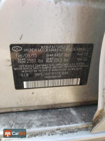 2015 HYUNDAI SONATA SE, фото 12