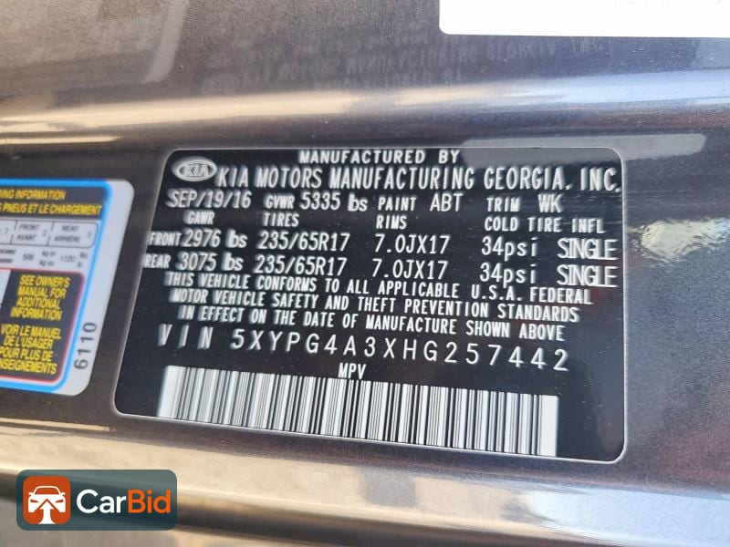 2017 KIA SORENTO LX, photo 12