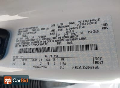 2024 Ford F-150 1FTEW2KP7RKF49819, фото 9