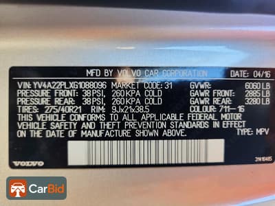 2016 VOLVO XC90 T6, фото 13