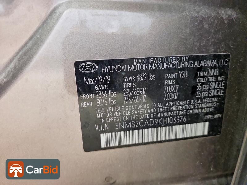 2019 HYUNDAI SANTA FE SE, фото 13