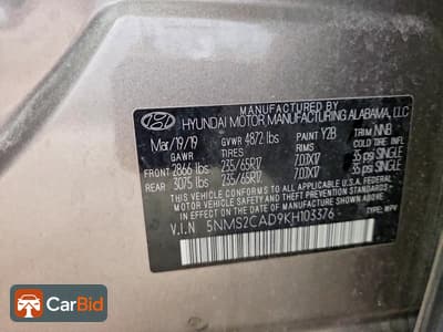 2019 HYUNDAI SANTA FE SE, фото 13