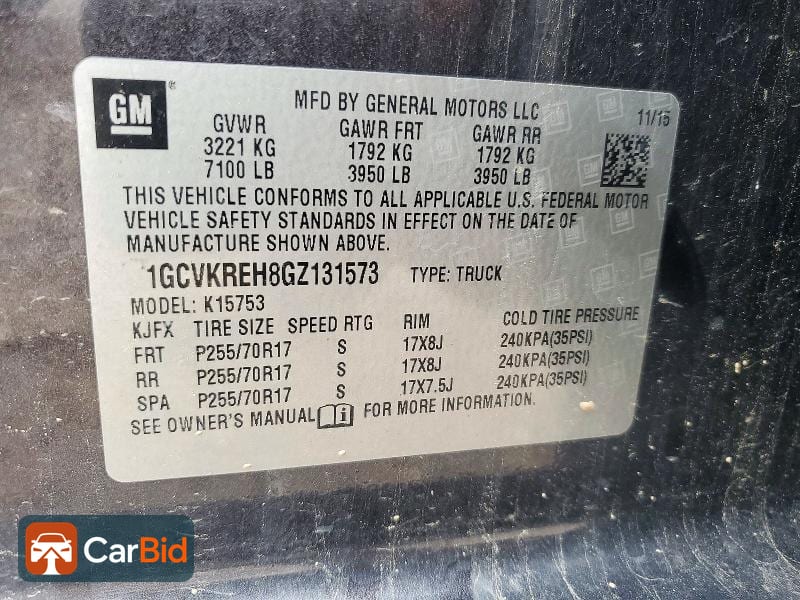 2016 CHEVROLET SILVERADO K1500 LT, фото 12