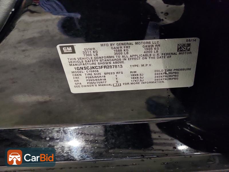 2015 CHEVROLET SUBURBAN C1500 LT, photo 13