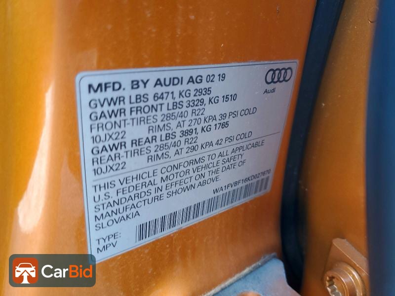 2019 AUDI Q8 PRESTIGE S-LINE, фото 13