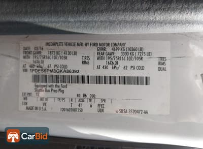 2016 Ford TRANSIT-350 CUTAWAY 1FDES6PM3GKA86393, фото 8