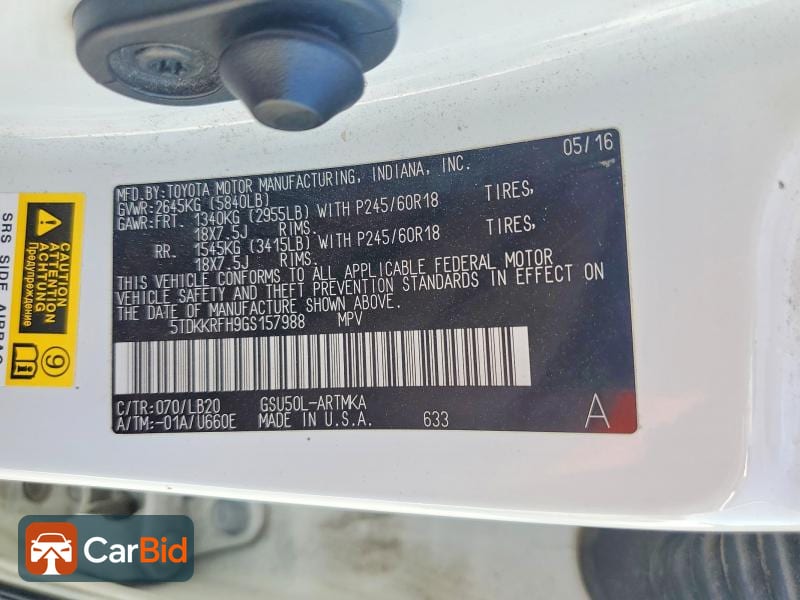 2016 TOYOTA HIGHLANDER XLE, фото 12