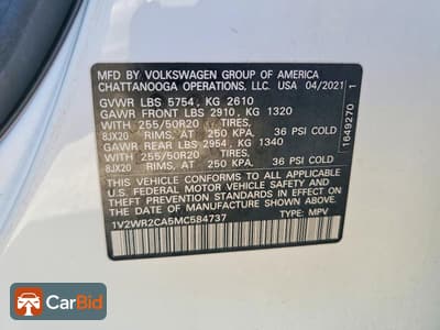 2021 VOLKSWAGEN ATLAS SE, фото 14